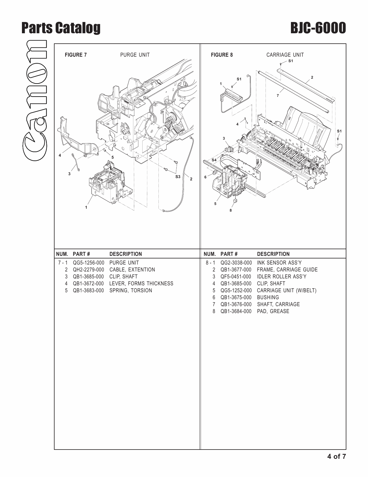 Canon BubbleJet BJC-6000 6010 Parts Catalog Manual-5